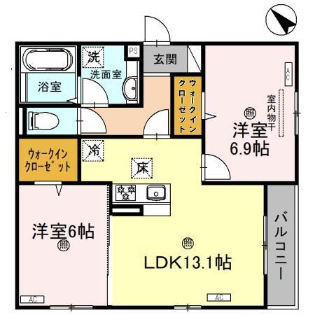 トリシア　クレール 1階 2LDK 賃貸物件詳細