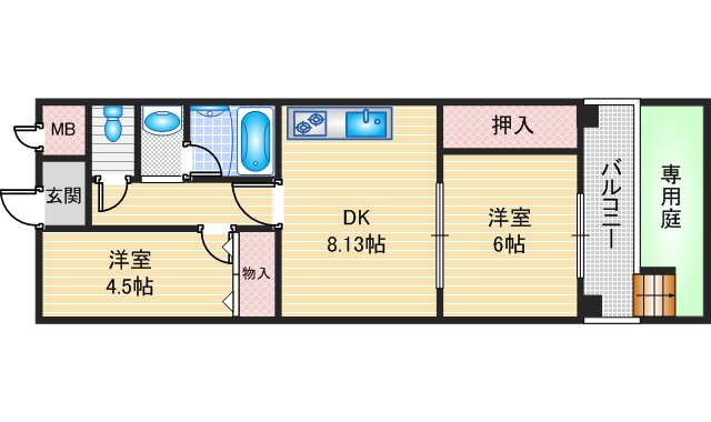 大阪府摂津市鳥飼中１ 南摂津駅 2DK マンション 賃貸物件詳細