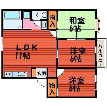 岡山県岡山市北区平野 庭瀬駅 3LDK アパート 賃貸物件詳細