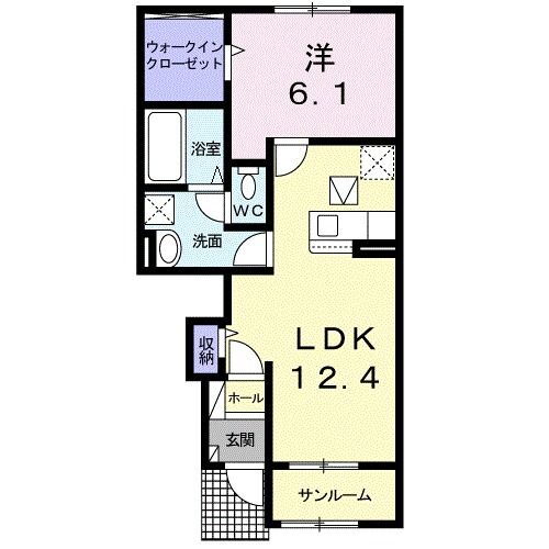 ヴァンヴェールＣ 1階 1LDK 賃貸物件詳細