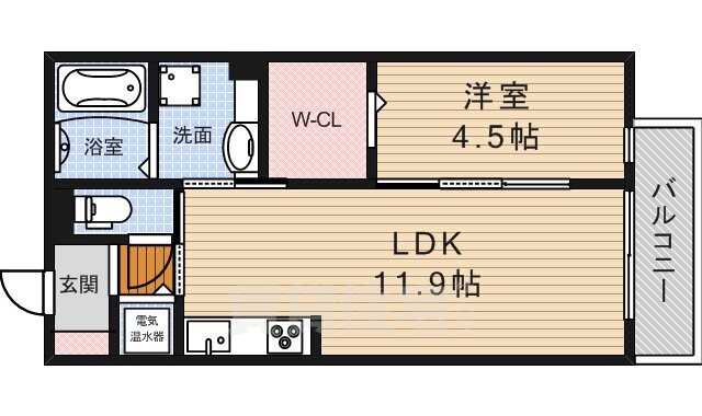 クレールコート 2階 1LDK 賃貸物件詳細