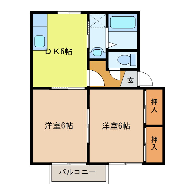 長崎県諫早市福田町 2DK アパート 賃貸物件詳細