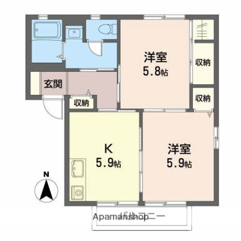 福島県福島市瀬上町字寺前 瀬上駅 2K アパート 賃貸物件詳細