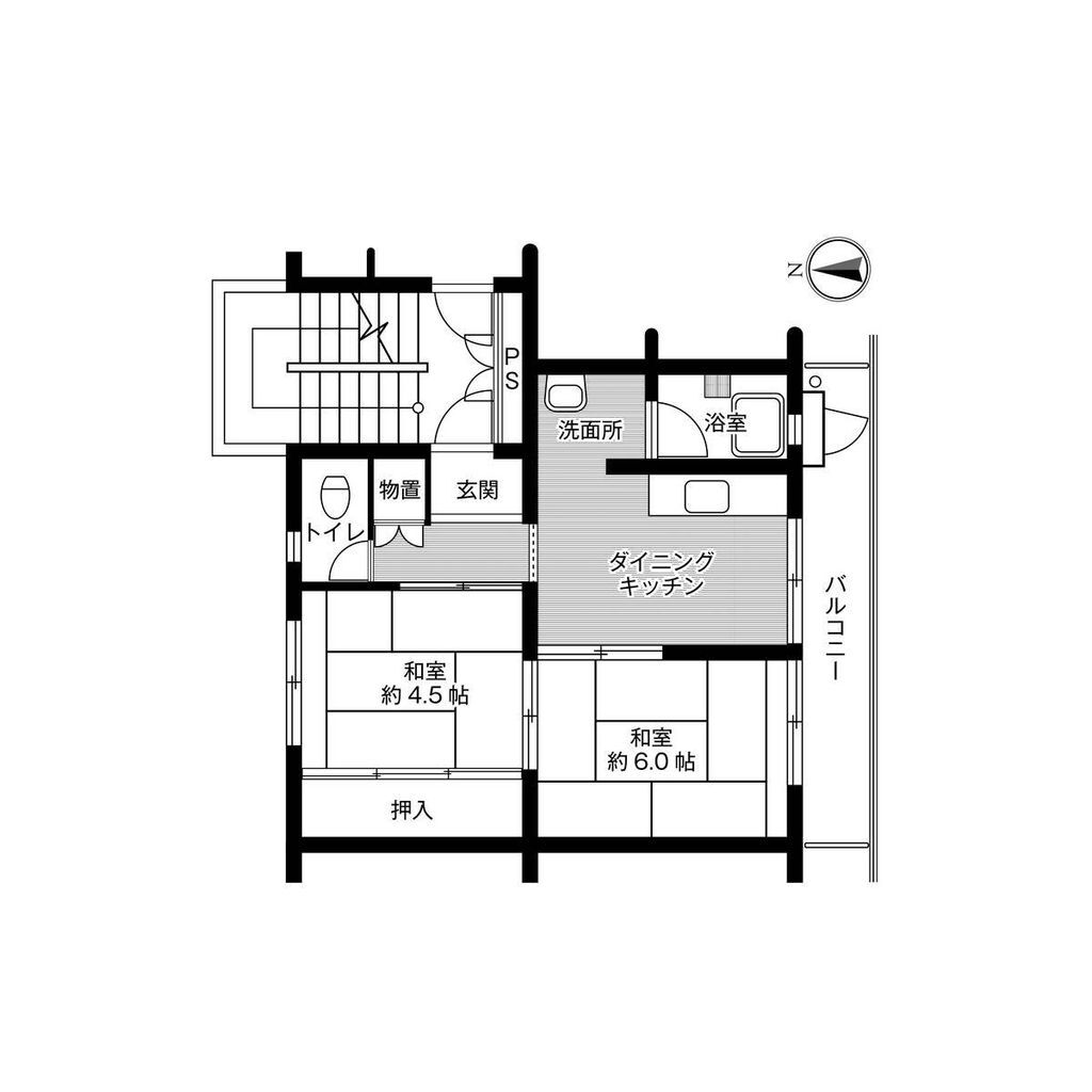 ビレッジハウス検見川６号棟　（３０６号室） 3階 2DK 賃貸物件詳細