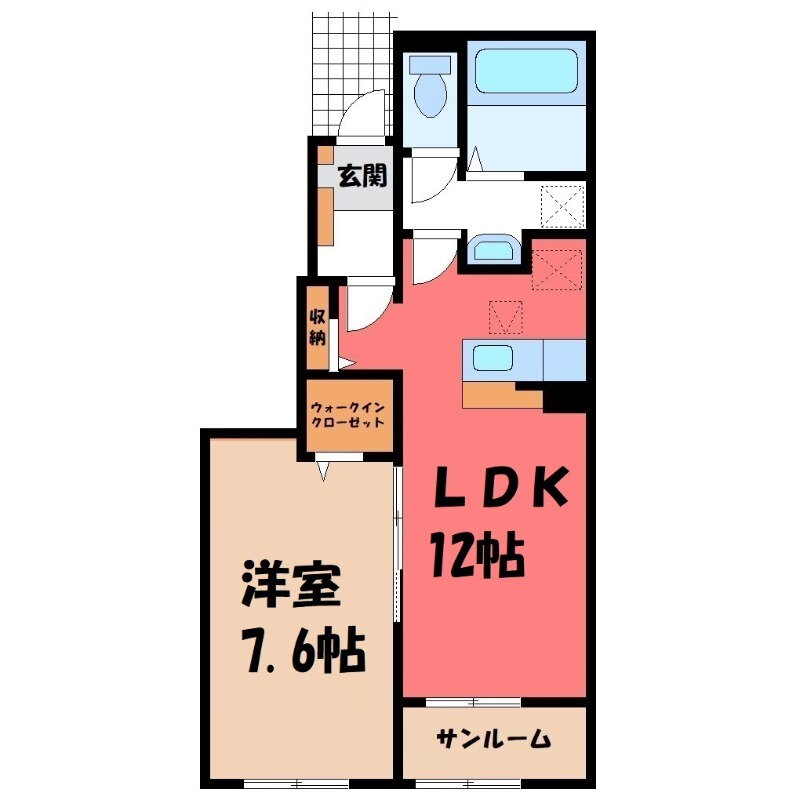 茨城県古河市けやき平１ 古河駅 1LDK アパート 賃貸物件詳細