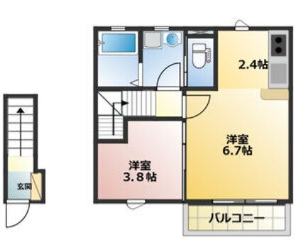 八軒ヴィラ 2階 1LDK 賃貸物件詳細