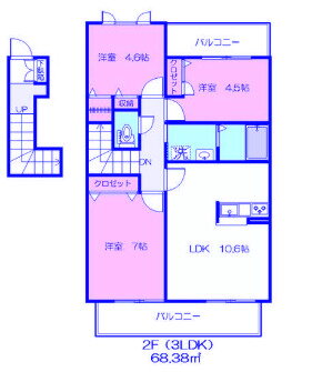 Ｃａｓａ　Ｖｅｒｄｅ４番館 2階 3LDK 賃貸物件詳細