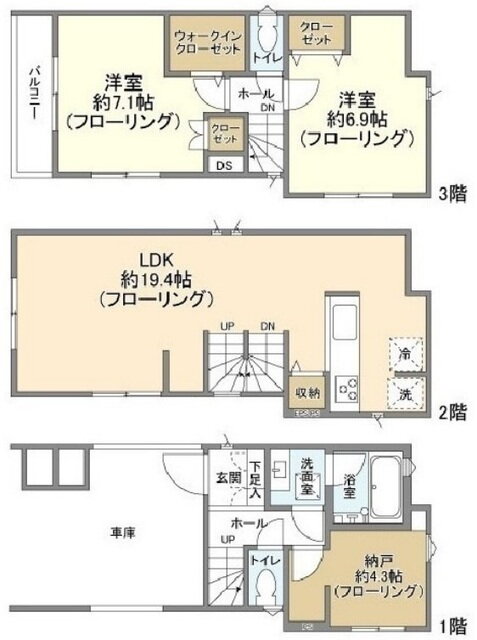 神奈川県川崎市中原区市ノ坪 武蔵小杉駅 2SLDK 一戸建て 賃貸物件詳細