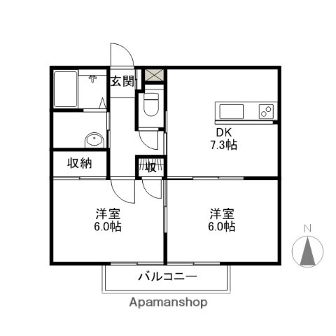 群馬県前橋市大前田町 大胡駅 2DK アパート 賃貸物件詳細