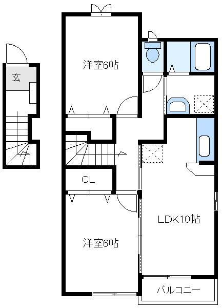 神奈川県厚木市金田 本厚木駅 2LDK アパート 賃貸物件詳細