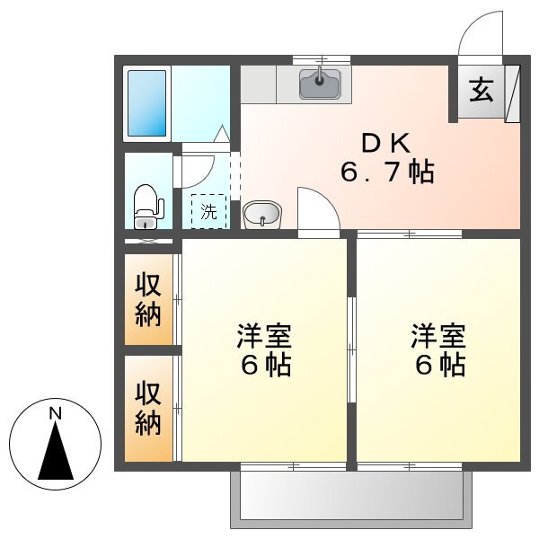 岡山県倉敷市中庄 倉敷駅 2DK アパート 賃貸物件詳細