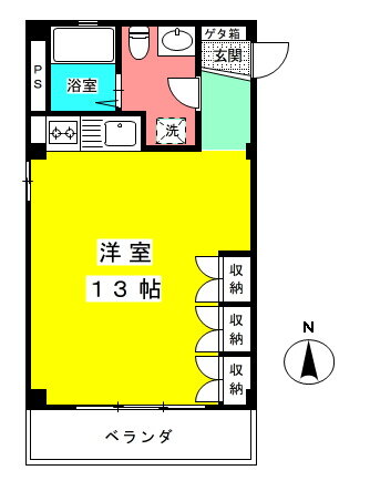 Ｍ’ｓフラット 2階 ワンルーム 賃貸物件詳細