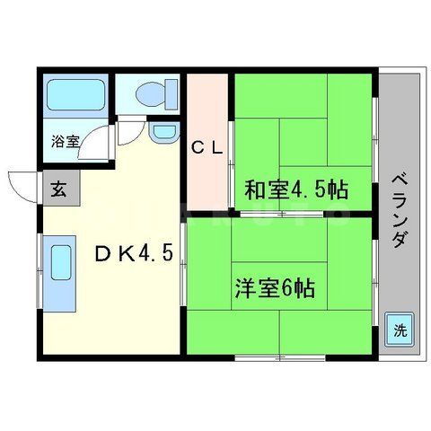 ハイツ西柿Ａ棟 2階 2DK 賃貸物件詳細