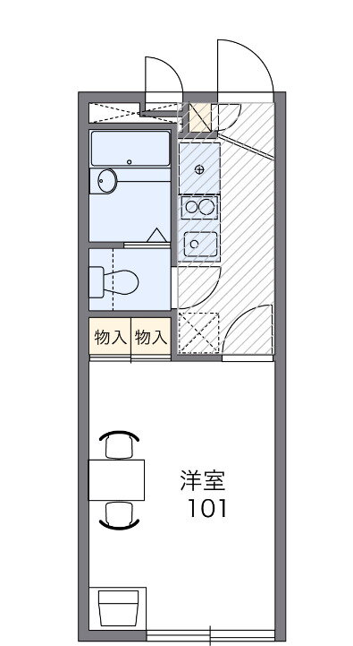 キタハラ 3階 1K 賃貸物件詳細