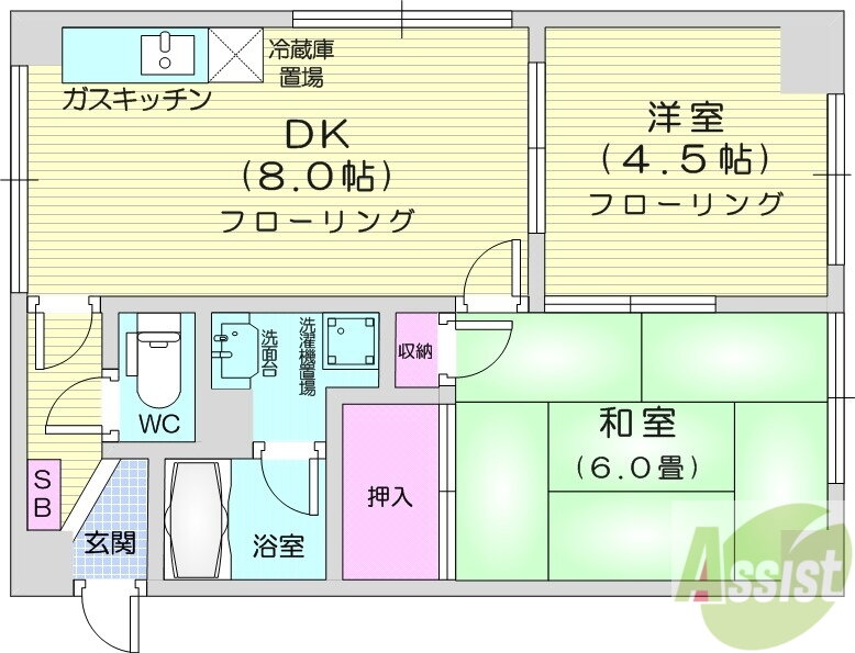 北海道札幌市東区北四十二条東６ 栄町駅 2DK マンション 賃貸物件詳細