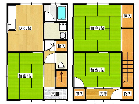 マスダ荘１棟 1階 3DK 賃貸物件詳細