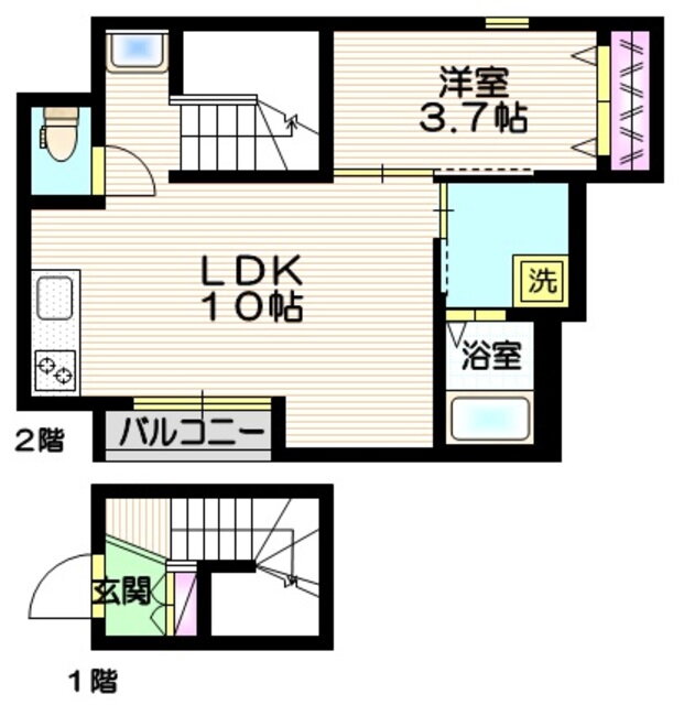 ＹＭメゾン 2階 1LDK 賃貸物件詳細