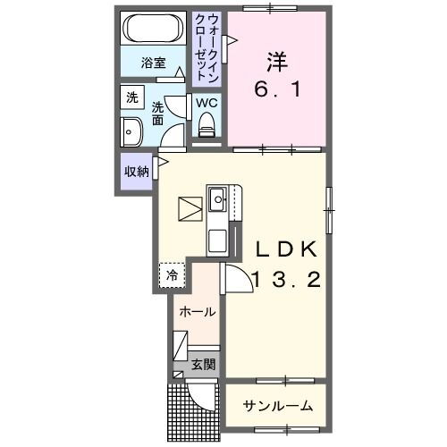 フィエルテ 1階 1LDK 賃貸物件詳細