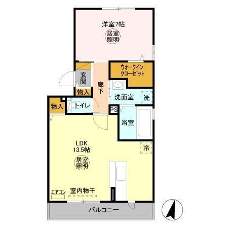 クレスティーユ 2階 1LDK 賃貸物件詳細