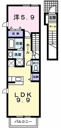岩手県花巻市本館３ 花巻駅 1LDK アパート 賃貸物件詳細