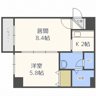 北海道札幌市北区北二十五条西５ 北２４条駅 1LDK マンション 賃貸物件詳細
