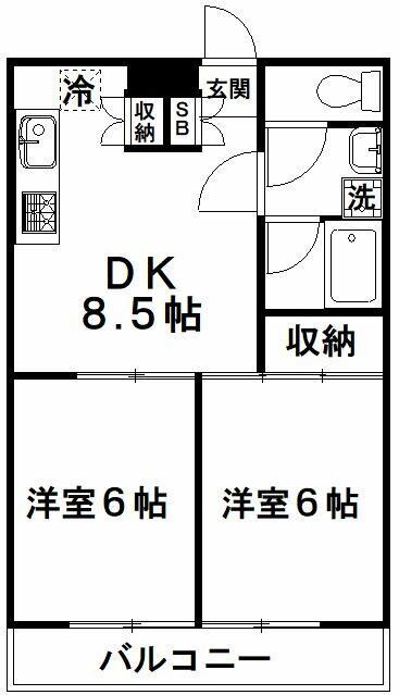 ロイヤルメドウ 2階 2DK 賃貸物件詳細