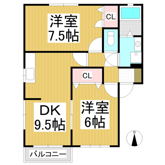 長野県長野市稲里町中央３ 長野駅 2DK アパート 賃貸物件詳細