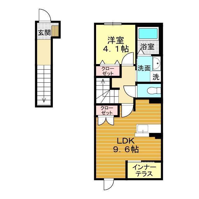 山口県下関市稗田町 1LDK アパート 賃貸物件詳細
