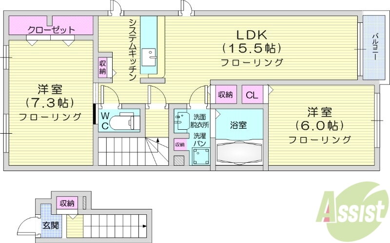 宮城県仙台市太白区袋原字堰場 南仙台駅 2LDK アパート 賃貸物件詳細