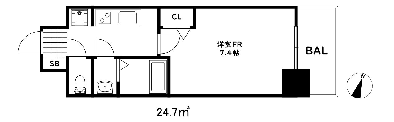 シオンコウベウエスト 3階 1K 賃貸物件詳細