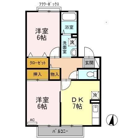 福島県郡山市大槻町字柏山 郡山富田駅 2DK アパート 賃貸物件詳細