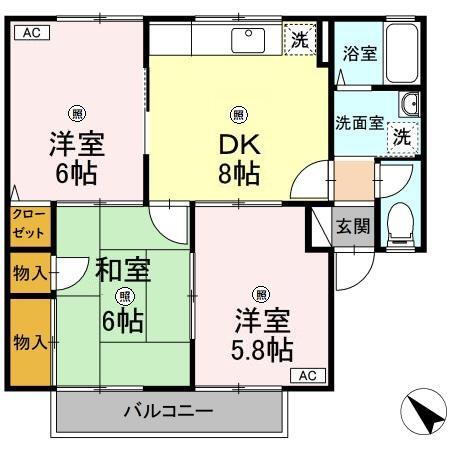 ジュネス　Ａ棟 1階 3DK 賃貸物件詳細