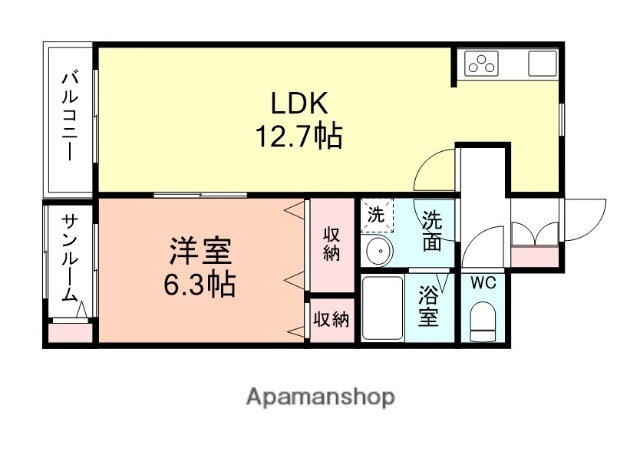 サンライズエアポート 3階 1LDK 賃貸物件詳細