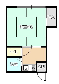 コーポ白亜 2階 1K 賃貸物件詳細