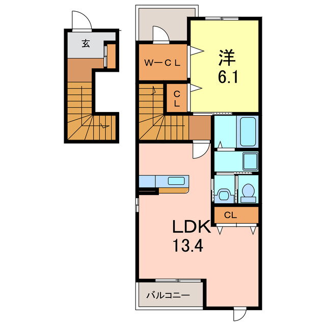 プラージュサントゥールＩＩ 2階 1LDK 賃貸物件詳細