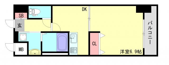 セントヒルズ 5階 1DK 賃貸物件詳細