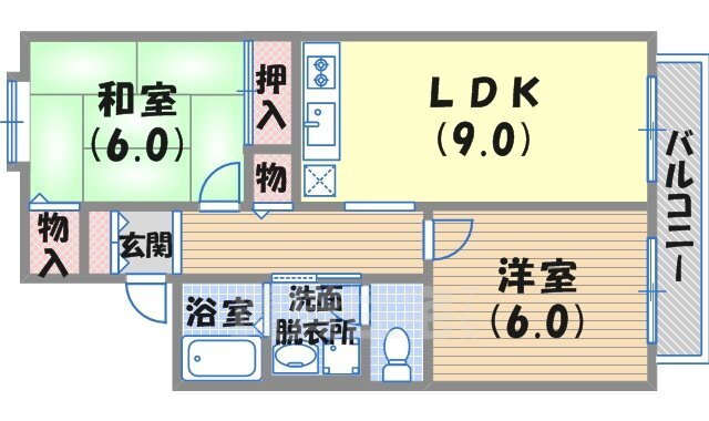 兵庫県西宮市上甲子園３ 甲子園口駅 2LDK アパート 賃貸物件詳細