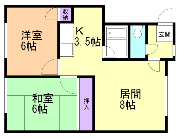 北海道札幌市手稲区稲穂一条１ 手稲駅 2LDK アパート 賃貸物件詳細