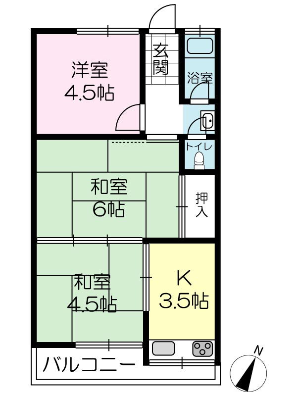 富士ハイツ 2階 3K 賃貸物件詳細