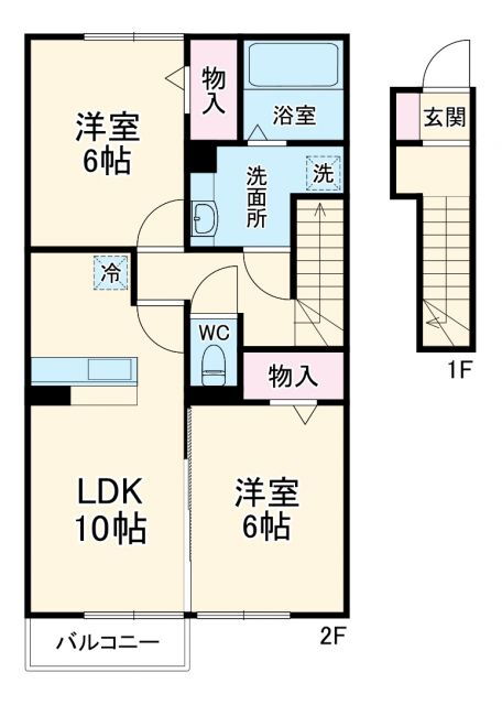 山梨県甲斐市島上条 竜王駅 2LDK アパート 賃貸物件詳細