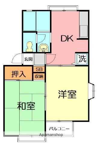 サニーフラッツＩＩＩ 1階 2DK 賃貸物件詳細