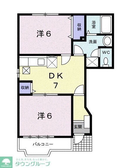 バンビラージュ　Ｉ 1階 2DK 賃貸物件詳細