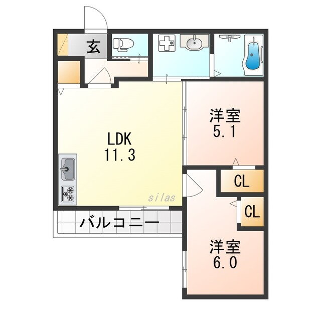 大阪府大阪市阿倍野区阪南町５ 西田辺駅 2LDK アパート 賃貸物件詳細