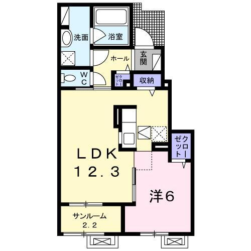 富山県富山市町村２ 1LDK アパート 賃貸物件詳細