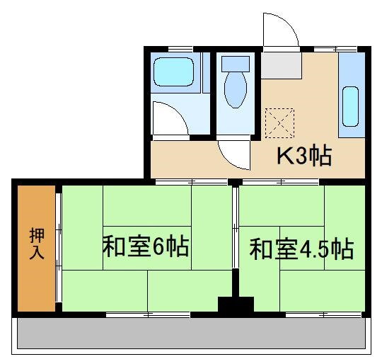 神奈川県横浜市鶴見区下末吉４ 鶴見駅 2K マンション 賃貸物件詳細