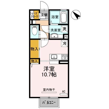 ロイヤルサンハイツ　Ｅ 2階 ワンルーム 賃貸物件詳細