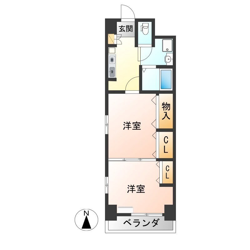 栃木県宇都宮市南大通り１ 宇都宮駅 2K マンション 賃貸物件詳細
