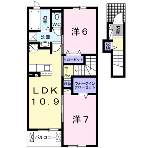 岡山県倉敷市福田町古新田 弥生駅 2LDK アパート 賃貸物件詳細
