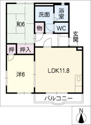 モンシャトー可児Ｃ棟 2階 2LDK 賃貸物件詳細