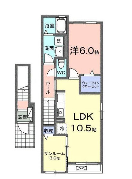 宮城県仙台市宮城野区蒲生字鍋沼 1LDK アパート 賃貸物件詳細